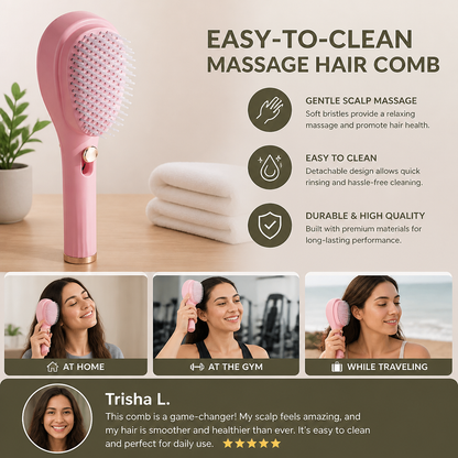Easy-to-Clean Massage Hair Comb