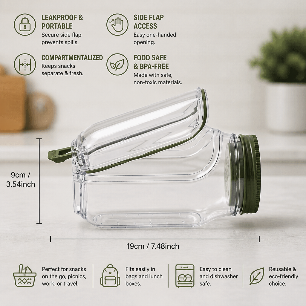 Snack Box To-Go with Side Flap – Leakproof & Portable