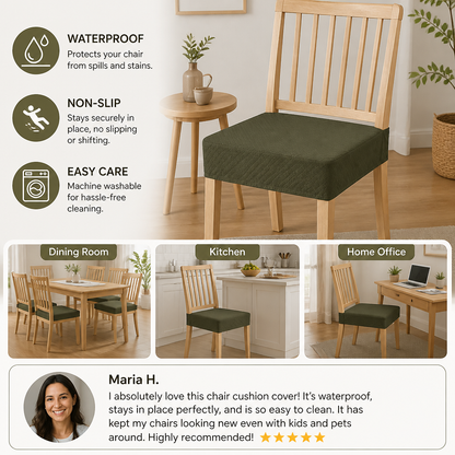 Waterproof Jacquard Chair Cushion Cover – Non-Slip & Easy Care