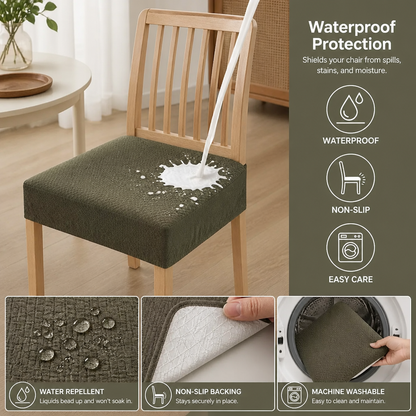 Waterproof Jacquard Chair Cushion Cover – Non-Slip & Easy Care