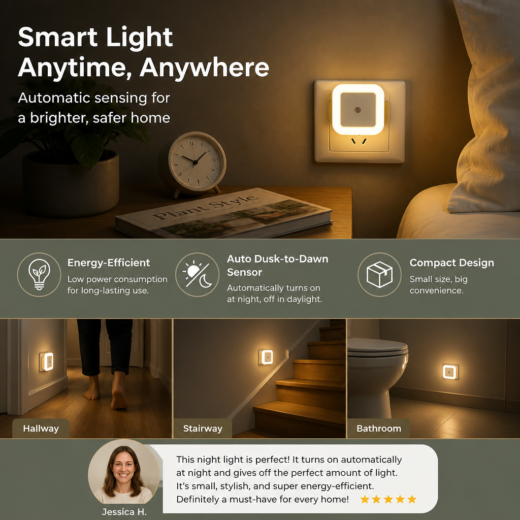 LED night light set with sensor – compact & energy-efficient