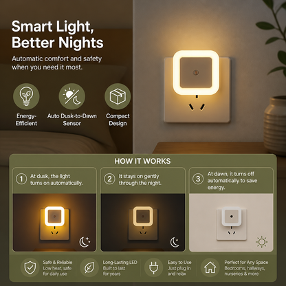 LED night light set with sensor – compact & energy-efficient