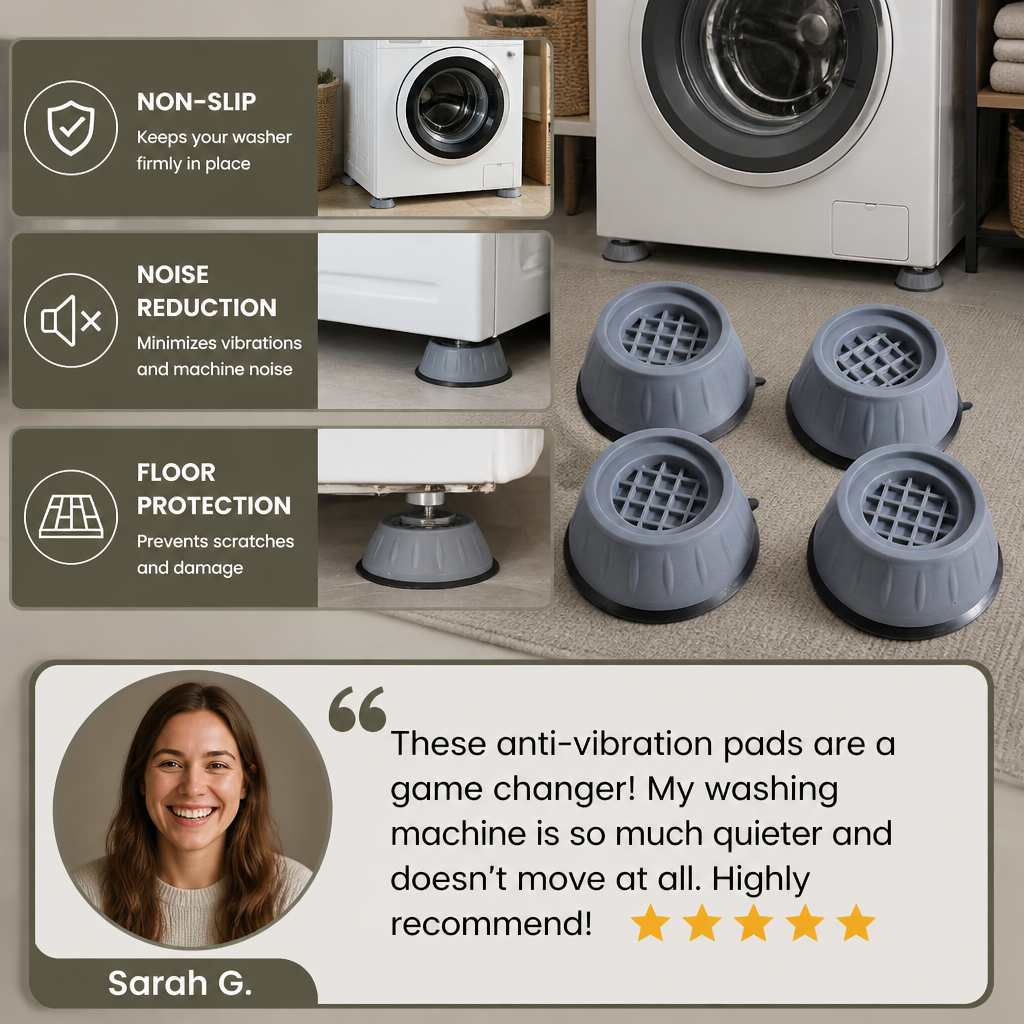 Anti-Vibration Pads for Washing Machine – Non-Slip & Noise Reduction