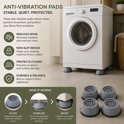 Anti-Vibration Pads for Washing Machine – Non-Slip & Noise Reduction
