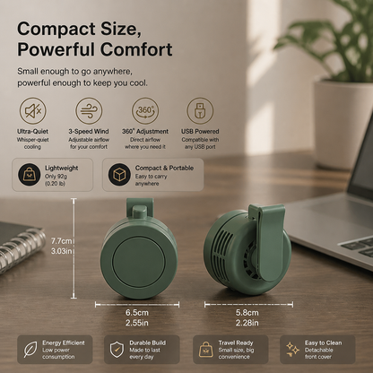 Compact USB Mini Fan – Quiet, Powerful & Versatile for Use Anywhere