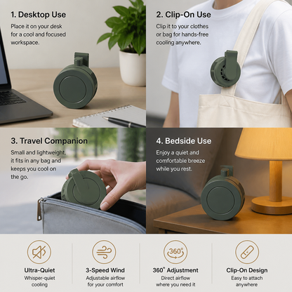 Compact USB Mini Fan – Quiet, Powerful & Versatile for Use Anywhere