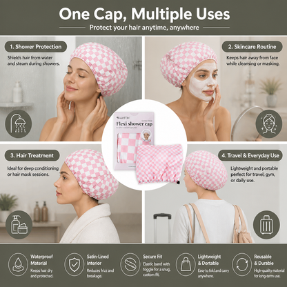 Practical Shower Cap – Waterproof Hair Care Cap to Protect Against Frizz & Moisture