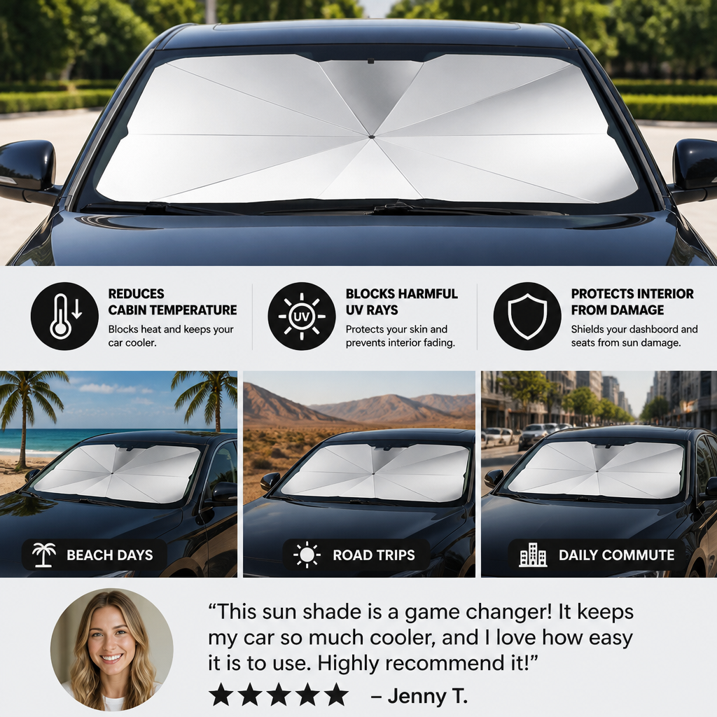 Foldable Windshield Sun Shade Umbrella