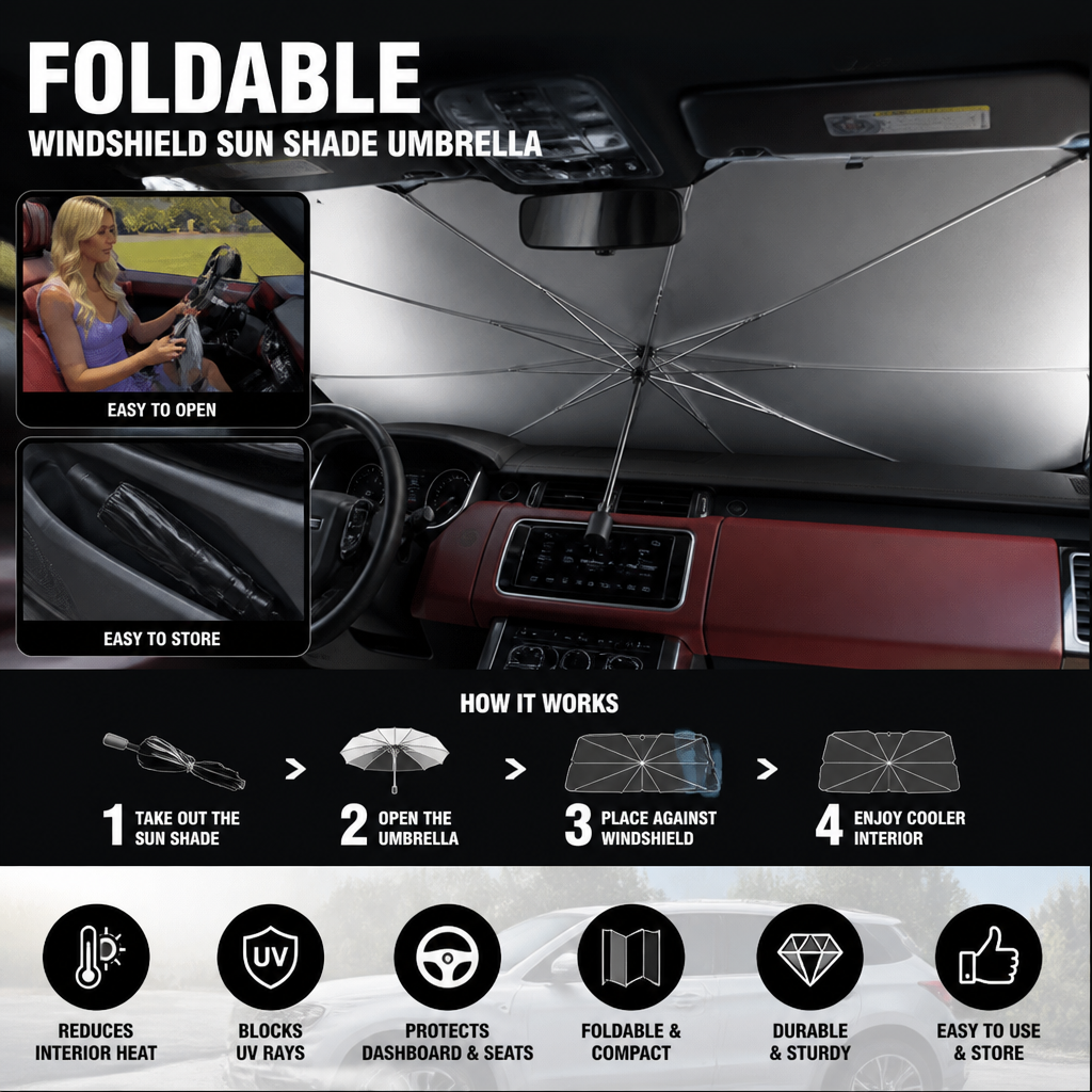 Foldable Windshield Sun Shade Umbrella