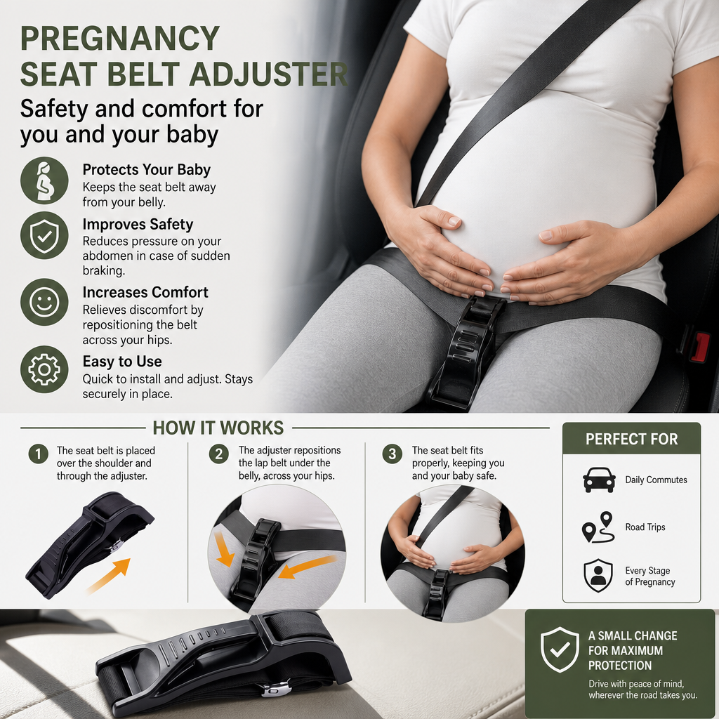 Car Travel Maternity Belly Support Strap – Adjustable & Comfortable Pregnancy Support