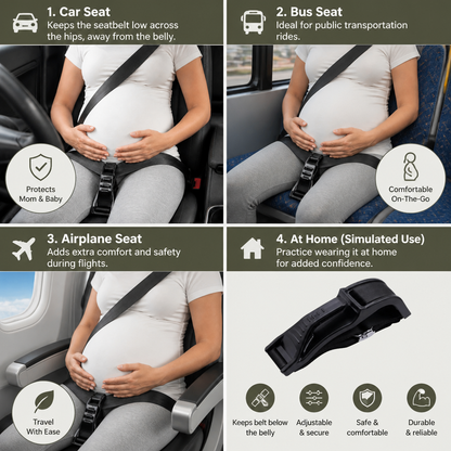 Car Travel Maternity Belly Support Strap – Adjustable & Comfortable Pregnancy Support