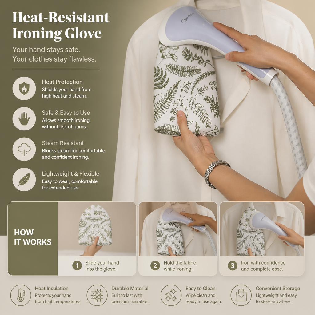 Heat-Resistant Ironing Glove – Insulated Protection from Steam & Heat