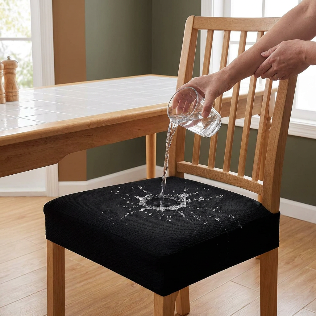 Waterproof Jacquard Chair Cushion Cover – Non-Slip & Easy Care