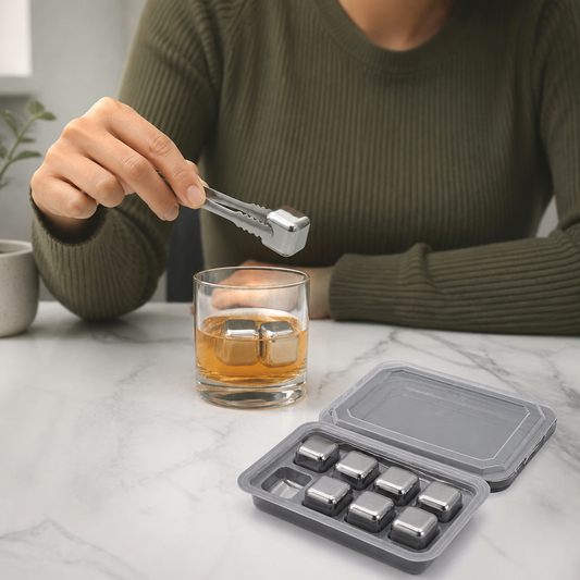 Practical Stainless Steel Ice Cubes – Reusable Cooling Set for Cold Drinks