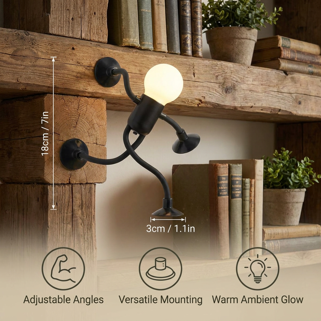 LED Lamp with Suction Cup – Interchangeable and Playful Design for Decoration
