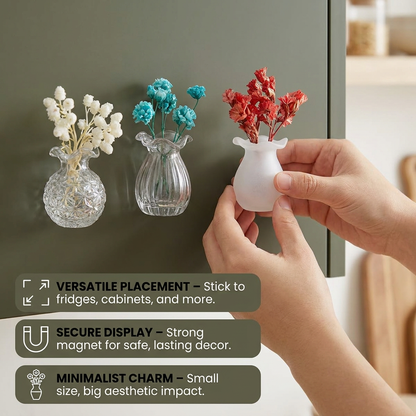 Mini Ceramic Vases with Magnet – Stylish Decoration for Fridge and Home