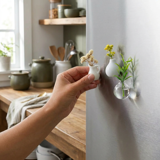 Mini Ceramic Vases with Magnet – Stylish Decoration for Fridge and Home