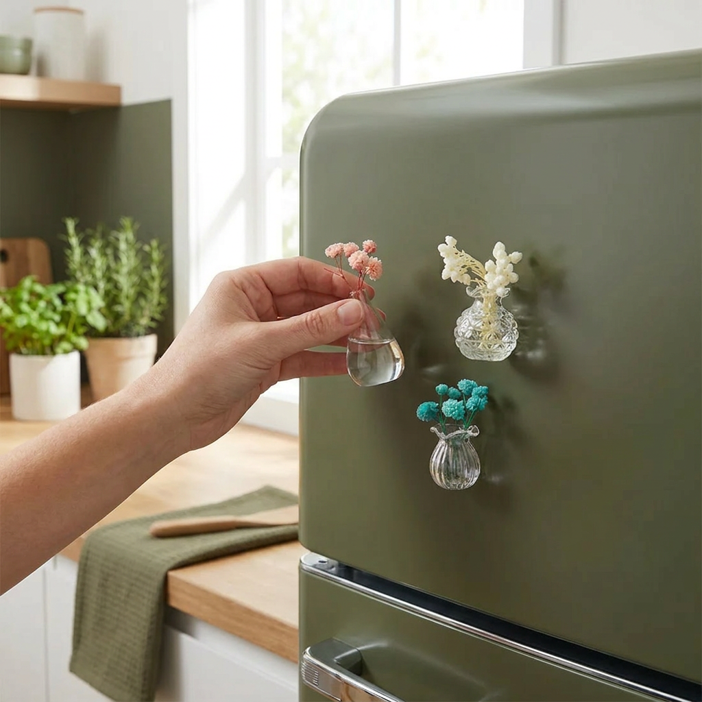 Mini Ceramic Vases with Magnet – Stylish Decoration for Fridge and Home