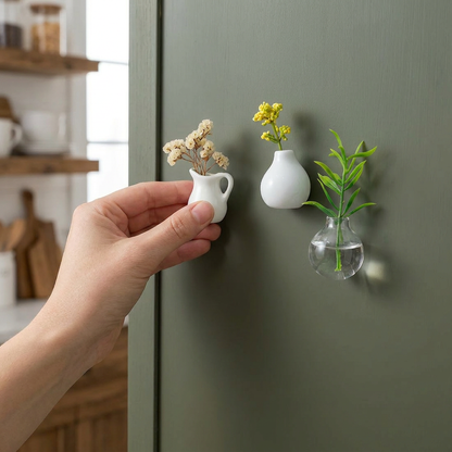 Mini Ceramic Vases with Magnet – Stylish Decoration for Fridge and Home