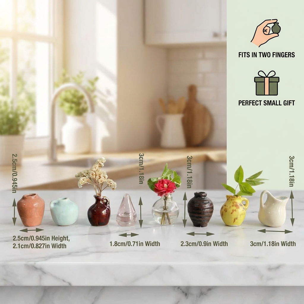 Mini Ceramic Vases with Magnet – Stylish Decoration for Fridge and Home