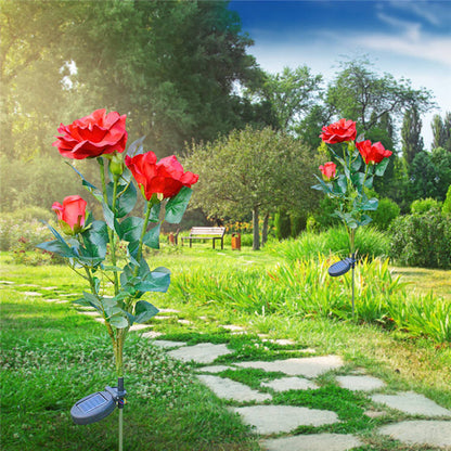 Solar - Powered Rose Lights - Garden Plug with Solar Panel for Decorative Lighting