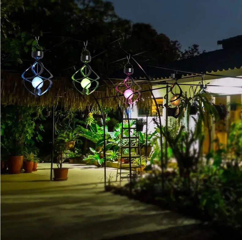 LED Solar Wind Chimes With Colour Change - Decorative Garden Lighting For Outdoors