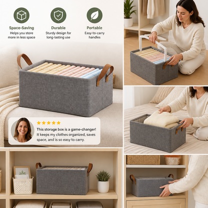 Foldable Clothes Organizer Box with Handles