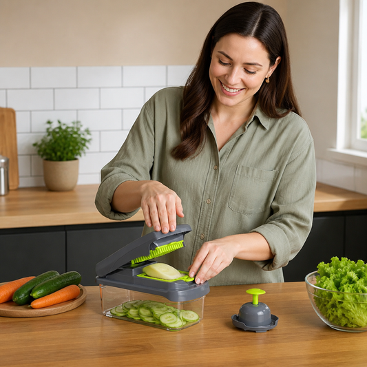 15-in-1 multifunction fruit & vegetable slicer – chop, dice & shred
