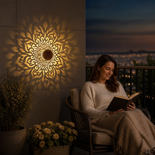 LED Solar Mandala Wall Light – Outdoor Light for Garden, Fence & Patio