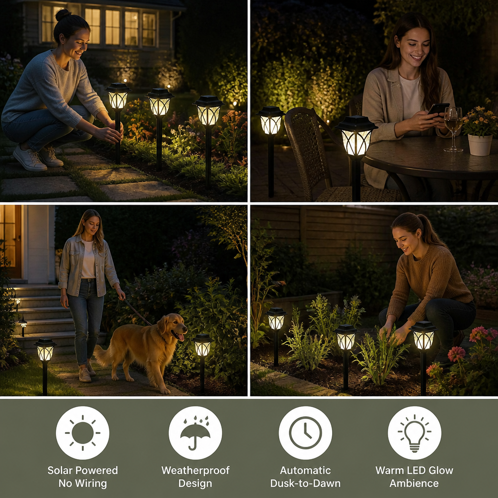 Solar LED Pathway Lights – Weatherproof Outdoor Garden Lighting
