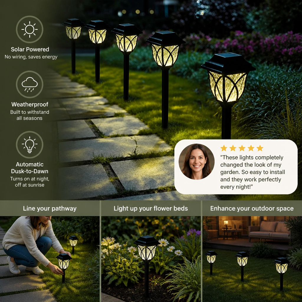 Solar LED Pathway Lights – Weatherproof Outdoor Garden Lighting