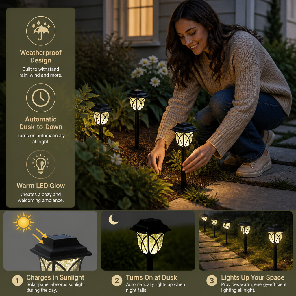 Solar LED Pathway Lights – Weatherproof Outdoor Garden Lighting