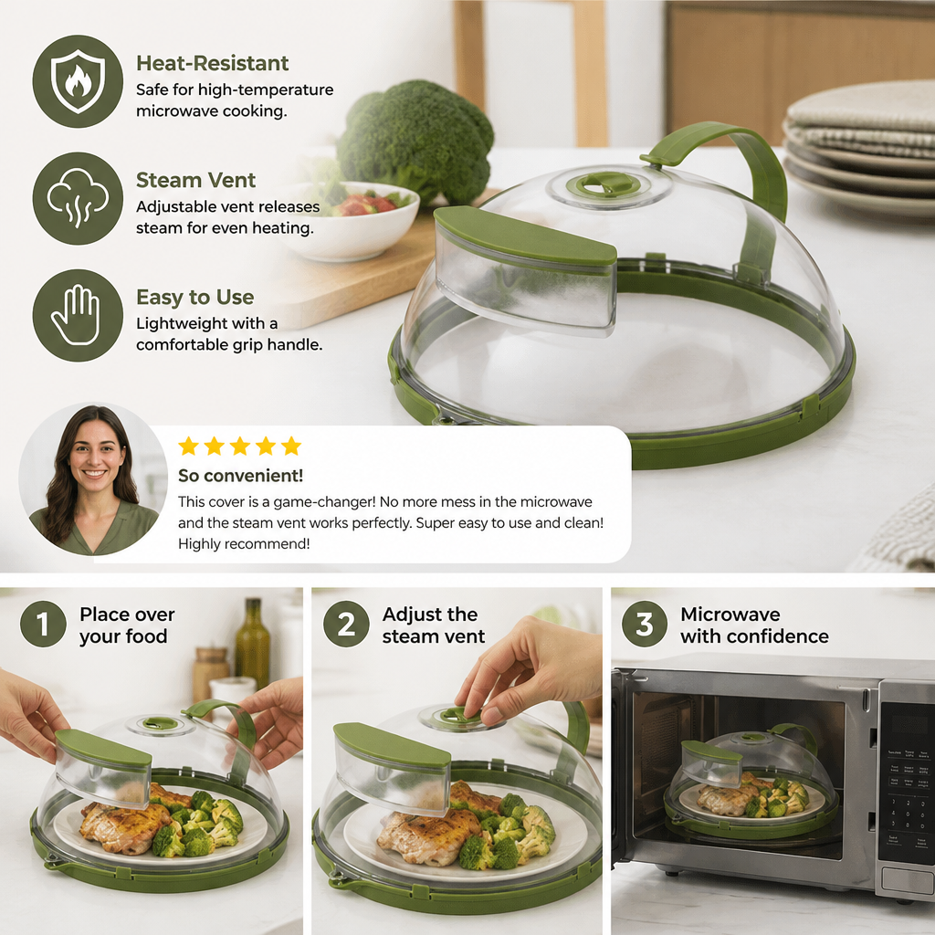 Microwave Cover – Heat-Resistant, Transparent and with Steam Vent