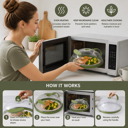 Microwave Cover – Heat-Resistant, Transparent and with Steam Vent