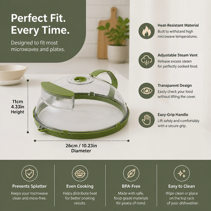 Microwave Cover – Heat-Resistant, Transparent and with Steam Vent