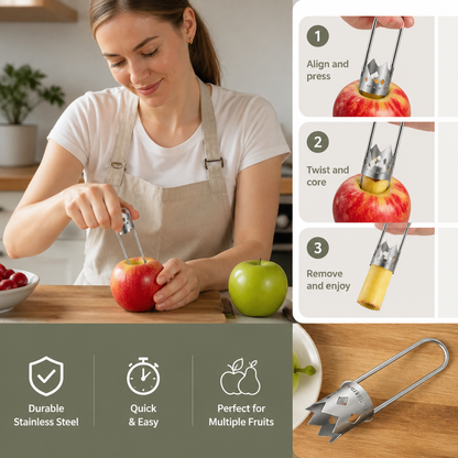Stainless Steel Fruit Corer – Multifunctional Tool for Easily Removing Cores from Fruits & Vegetables