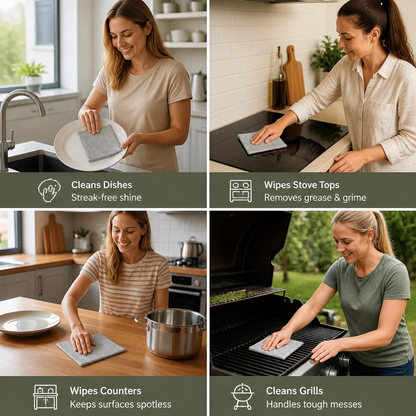 Multi-Purpose Reusable Cleaning Cloths – For Dishes, Kitchen, Stove & Grill (20 Pieces)