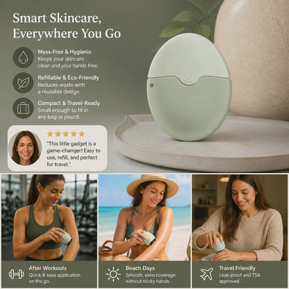 Refillable Sunscreen Roller Applicator – Silicone Lotion Dispenser for Travel