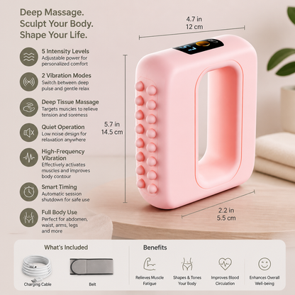 Fascia Massage Device – Vibrating Muscle Activation and Body Shaping Device for Abdomen, Waist and Full Body