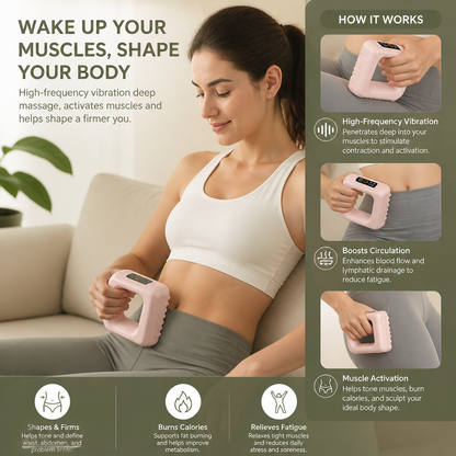 Fascia Massage Device – Vibrating Muscle Activation and Body Shaping Device for Abdomen, Waist and Full Body