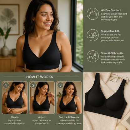 Seamless Full-Coverage Bra – Supportive Lift for Plus Sizes