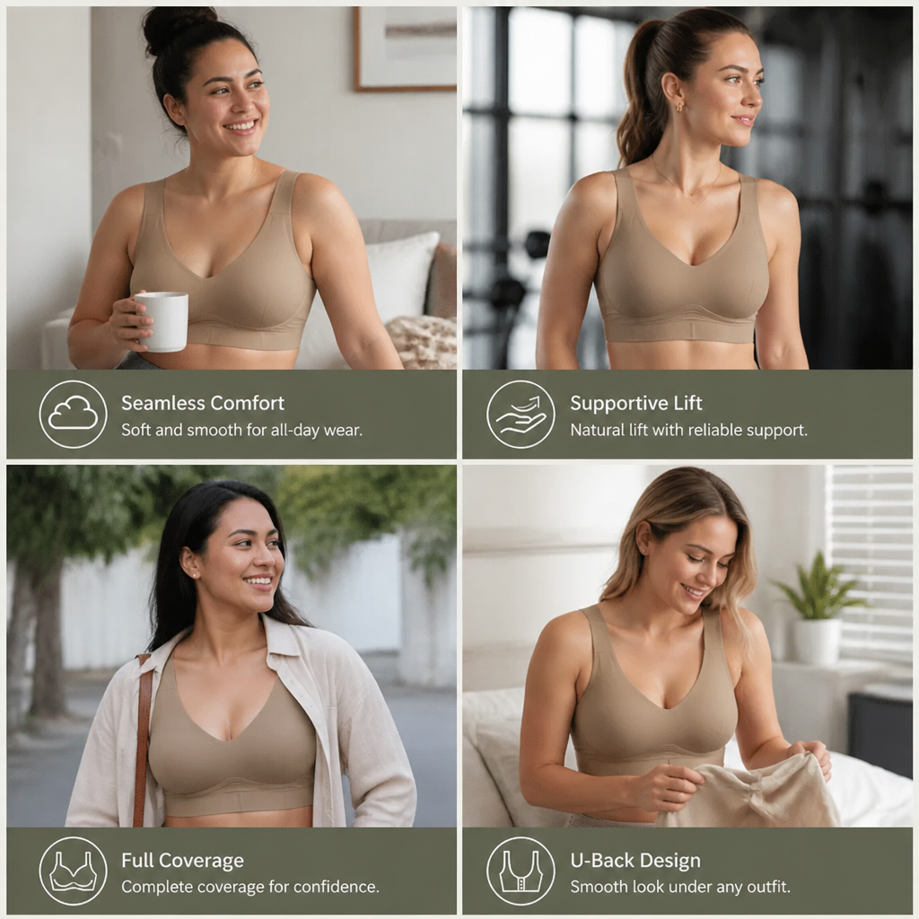 Seamless Full-Coverage Bra – Supportive Lift for Plus Sizes