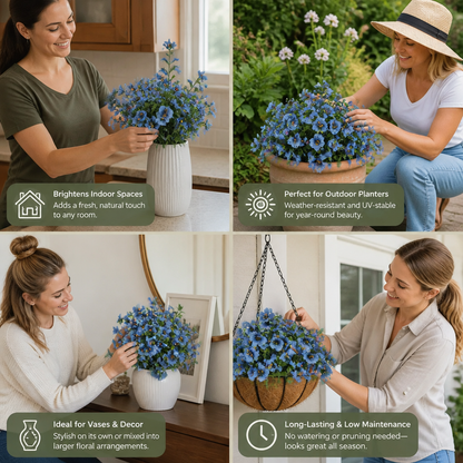 EverBloom No-Fade Artificial Wildflower Bouquet for Outdoor Planters