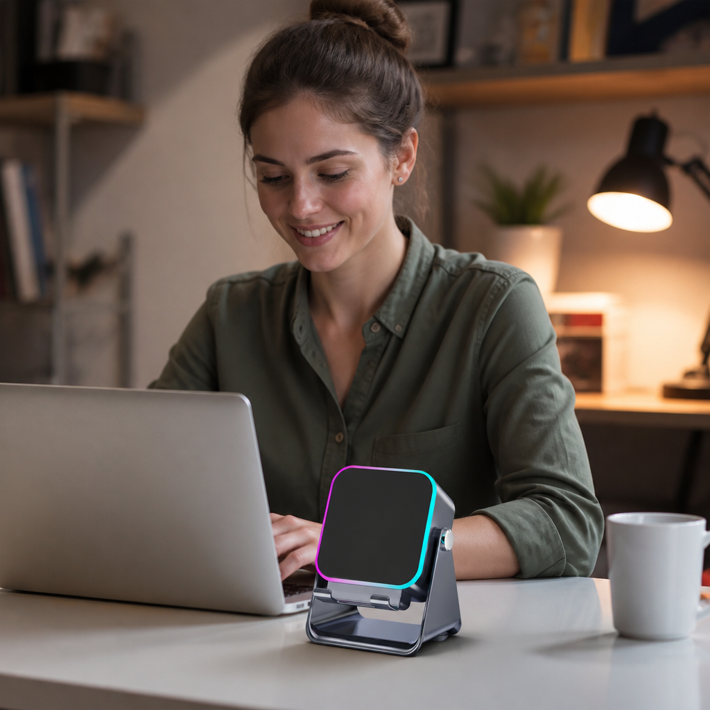 Multifunctional Bluetooth Speaker – With Lighting, Wireless Charging and Adjustable Phone Holder