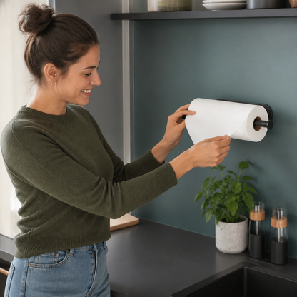 Modern Stainless Steel Roll Holder – Drill-Free Mount for Versatile Use
