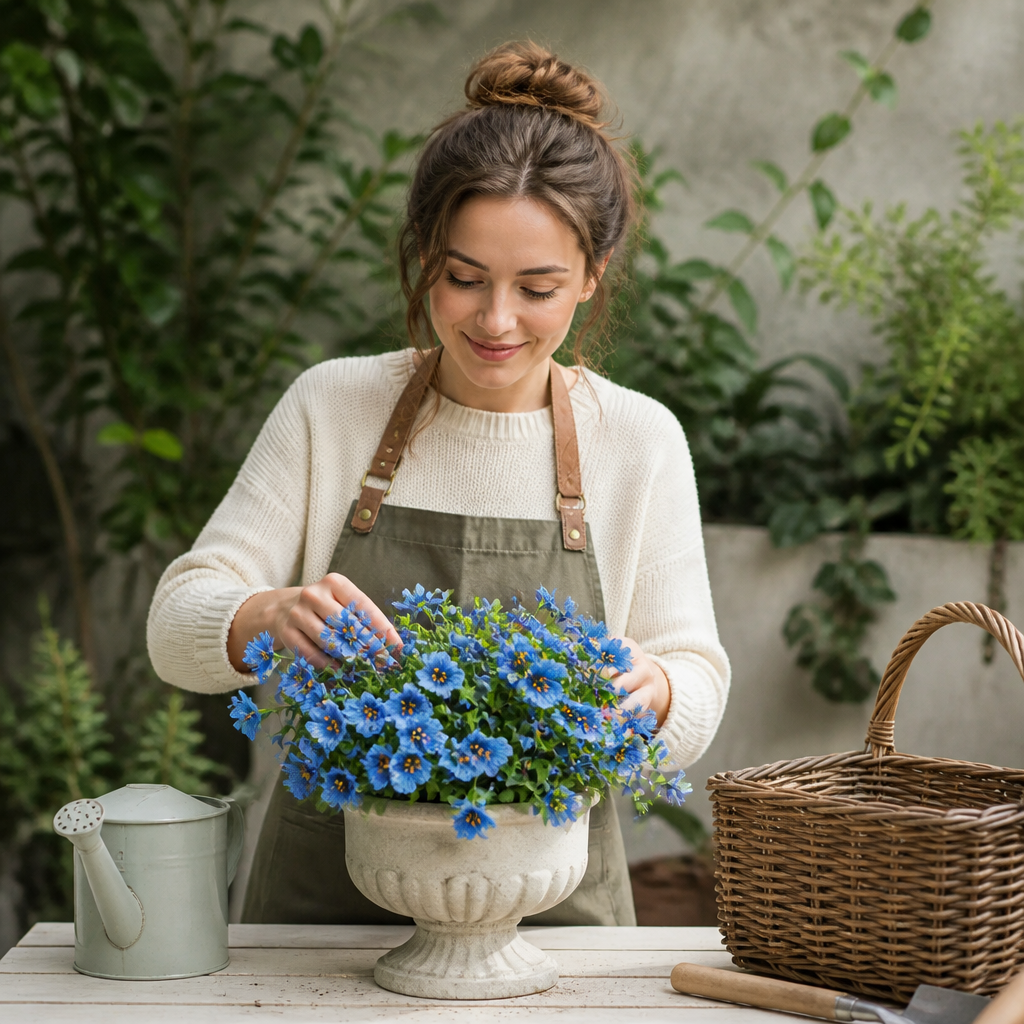 EverBloom No-Fade Artificial Wildflower Bouquet for Outdoor Planters