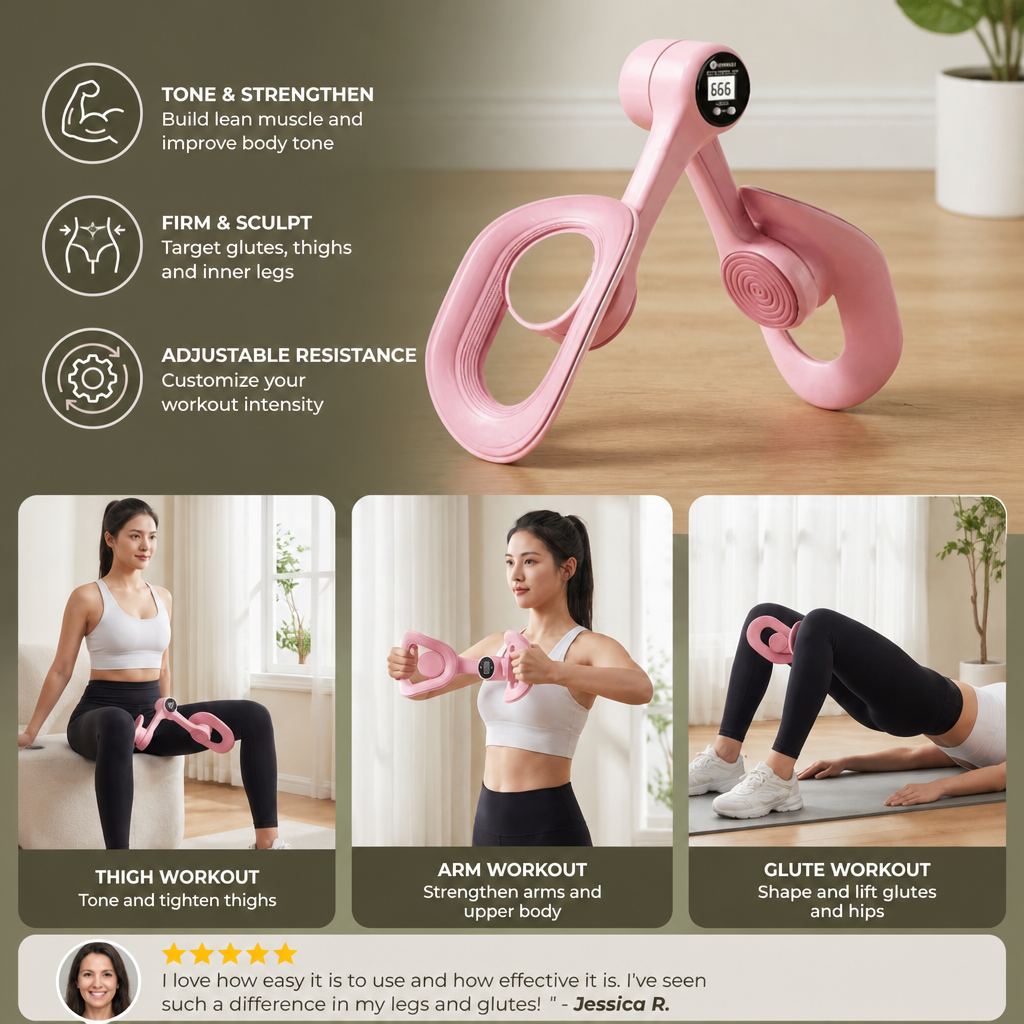 Adjustable Thigh & Glute Trainer – Foldable Resistance Fitness Equipment
