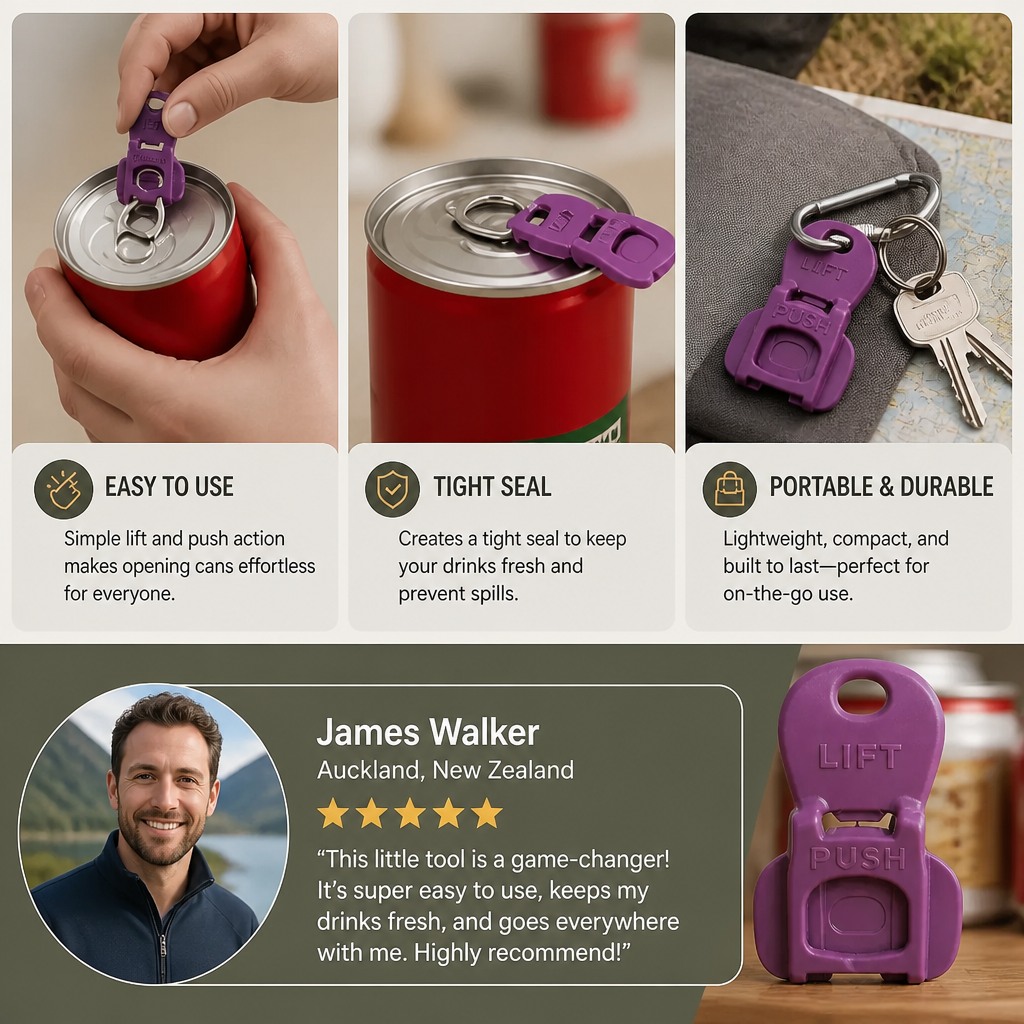 Compact Can Opener – Effortless Opening with a Reliable and Dustproof Seal
