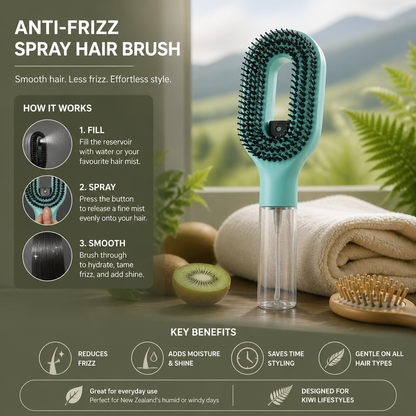 Anti-Frizz Spray Hair Brush – Smooths Flyaways and Makes Hairstyling Easier
