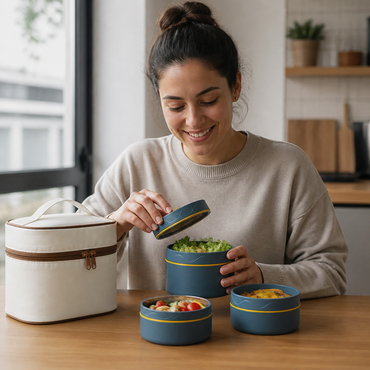 3-Piece Lunch Box Set – Insulated, Leak-Proof & Practical for On-the-Go